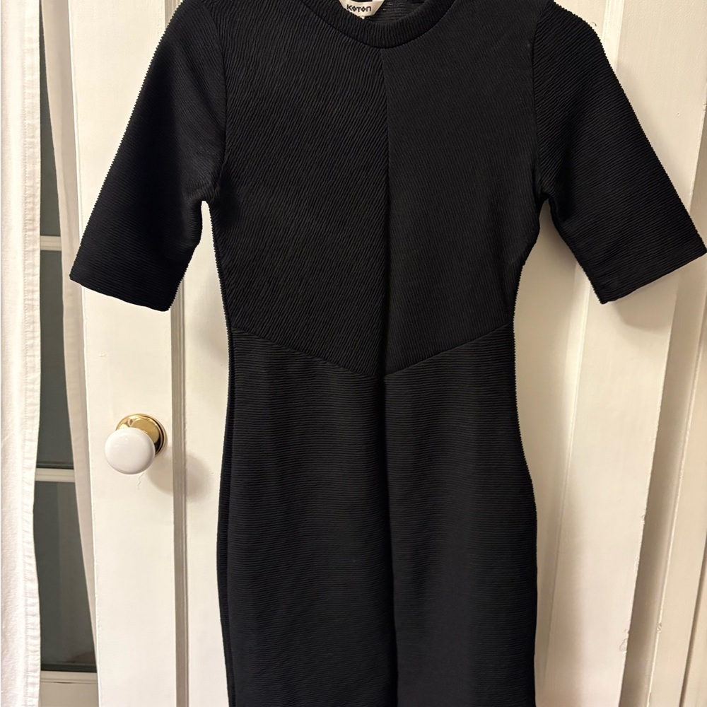 Koton Black Textured Dress